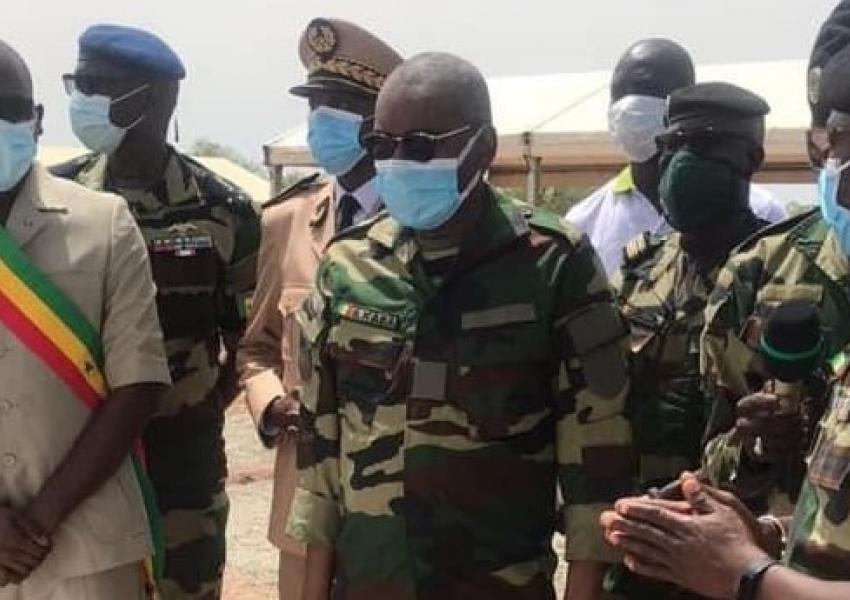 Cérémonie de pose de 1ère pierre du camp militaire de Goudiry