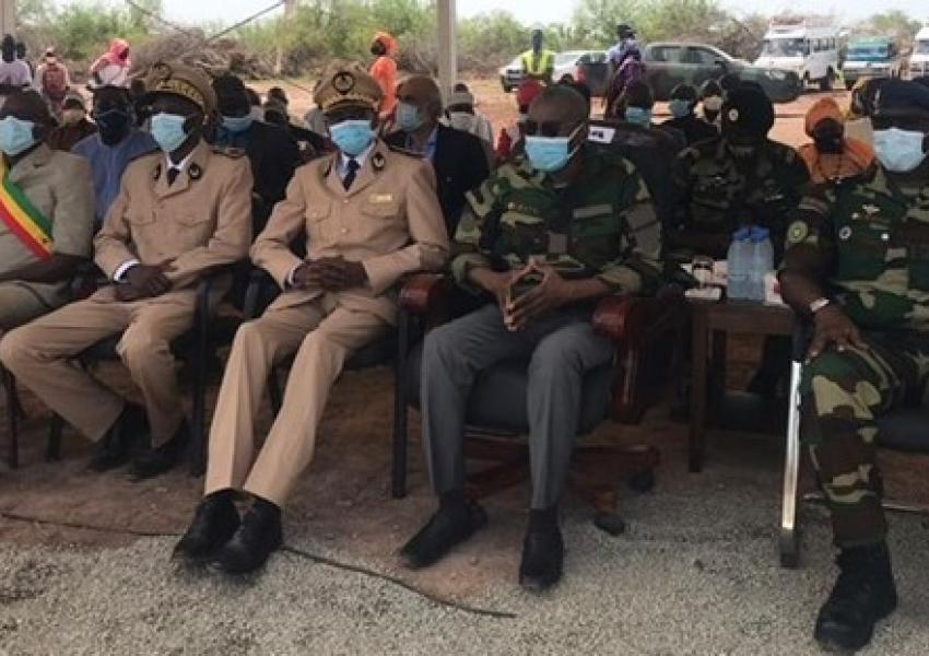 Cérémonie de pose de 1ère pierre du camp militaire de Goudiry